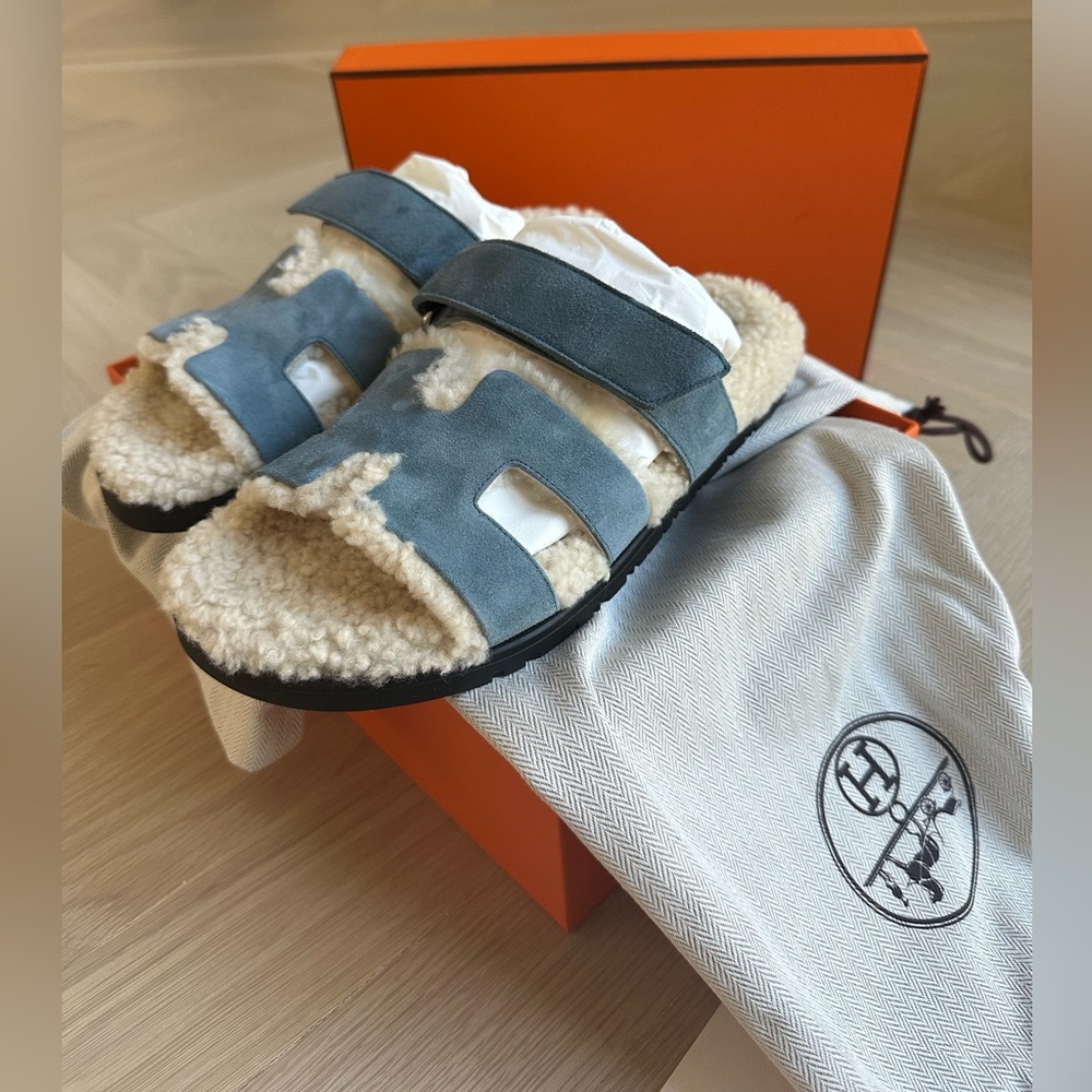 Hermes Chypre ecru sandals size 38.5 NWB